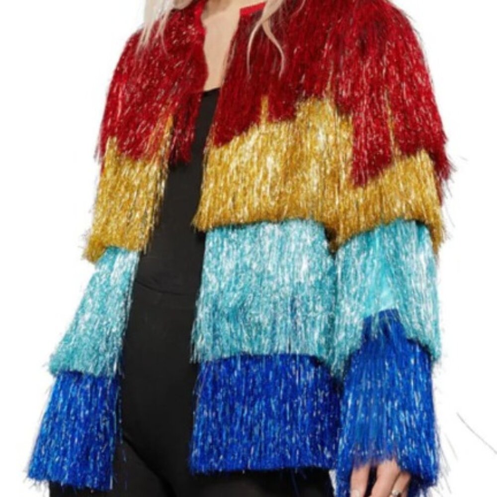 Fever Tinsel Festival Jacket, Multi-Coloured